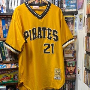 XL-XXL 50 CLEMENTE MITCHEL AND NESS COOPERSTOWN COLLECTION PITTSBURGH PIRATES